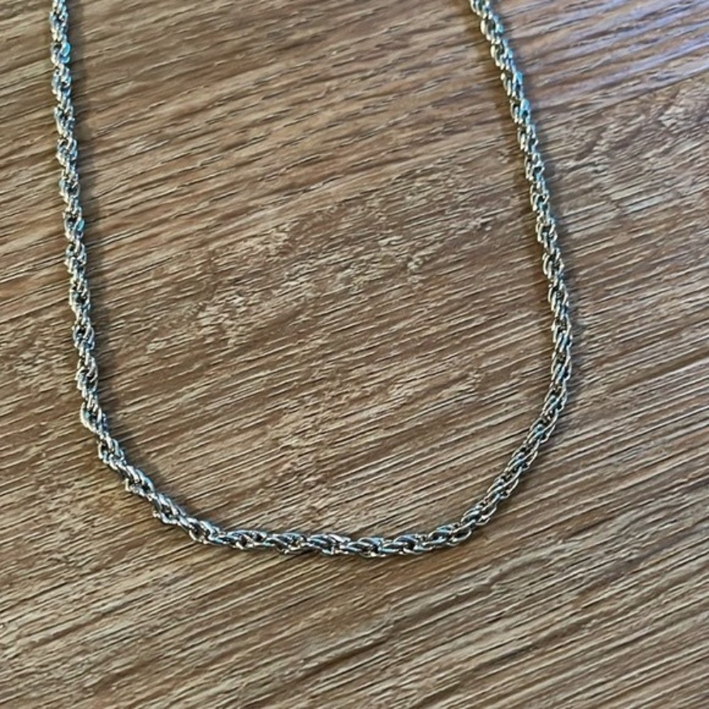 Silver Twisted Rope Necklace - Picture 4 of 5